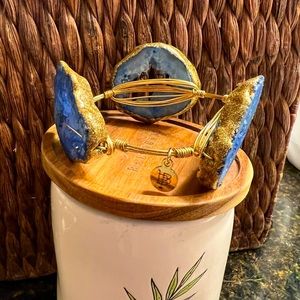 Used Bourbon and Boweties Blue Druzy Bracelet
